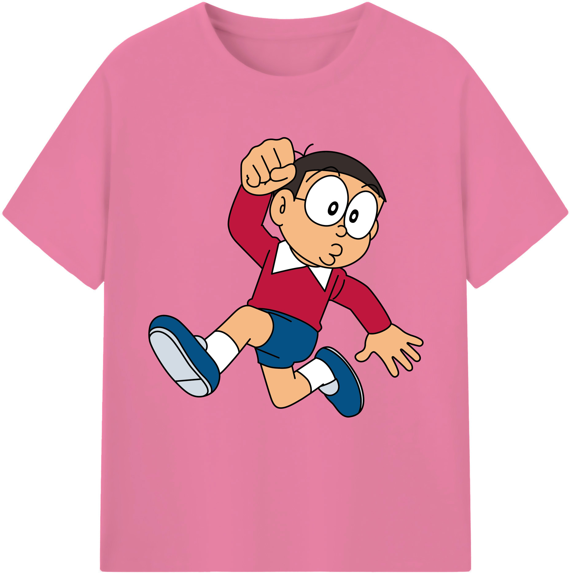 （画像用） ドラえもん 野比 のび太 Doraemon Nobita Nobi 綿100％半袖Tシャツ（フロントプリント）